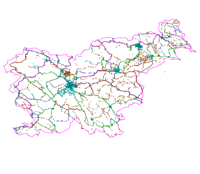 Grafični prikaz reperjev v Sloveniji