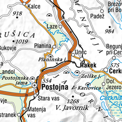 Izsek iz državne pregledne karte merila 1 : 500.000 Izsek iz državne pregledne karte merila 1 : 500.000
